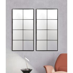 16x32 Black Framed Large Wall Mirror for Living Room