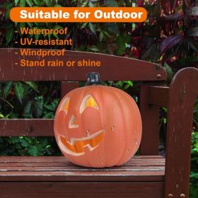 Lantern Halloween Pumpkin Lights- Waterproof Pre-lit Pumpkin Lighted JackoLantern For Halloween Porch, Party, Front Door, Fireplace Indoor And Ou (Option: 11insmileFace)