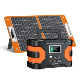 200W Peak Power Station, Flashfish CPAP Battery 166Wh 45000mAh Backup Power Pack  With 60W 18V Portable Solar Panel, FLASHFISH Foldable Solar Cha (Option: EA150TSP60)