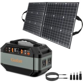 GOFORT 330W Portable Power Station;  299Wh Solar Generator Backup Power Compatible With 100W 18V Portable Solar Panel;  Foldable Solar Charger Wi (Option: Grey)