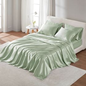 Satin Luxury Sheet Set Full (Color: as Pic)