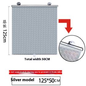 Household Window Sun Protection Punch-free Shading Balcony Shutter (Option: 50x125cm-Silver laser)
