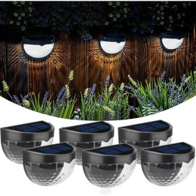 12/6 Solar Fence Lights, Solar Platform Lights, Solar Wall Lights, Rechargeable Solar Cells, Suitable For Front Porches, Security Lights, Wall In (Option: White-6PCS)