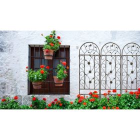 4 Pack Metal Garden Trellis 86.7" X 19.7" Rustproof Trellis For Climbing Plants Outdoor Flower Support Brown (Option: BROWN)